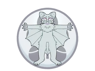 A blank template image of an anthropomorphic bat.